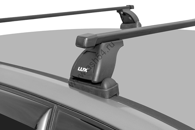 Багажная система "LUX" с дугами 1,2м прямоугольными в пластике для а/м со штатным местом 966 (Ford Focus Sd 2005 & C-MAX 2003, Mazda 6 Sd 2002, Mazda 6 Sd/Hb 2007, Mazda 3 Saloon 2003/08,